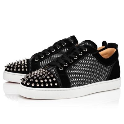 Zapatillas Louis Junior Spikes Orlato Christian Louboutin Hombre - Negros/Plateados - 1215181N251